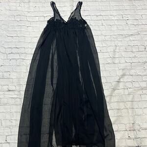 Vintage Victoria’s Secret Gold Label Sleepwear Slip Sheer Lingerie Beaded M